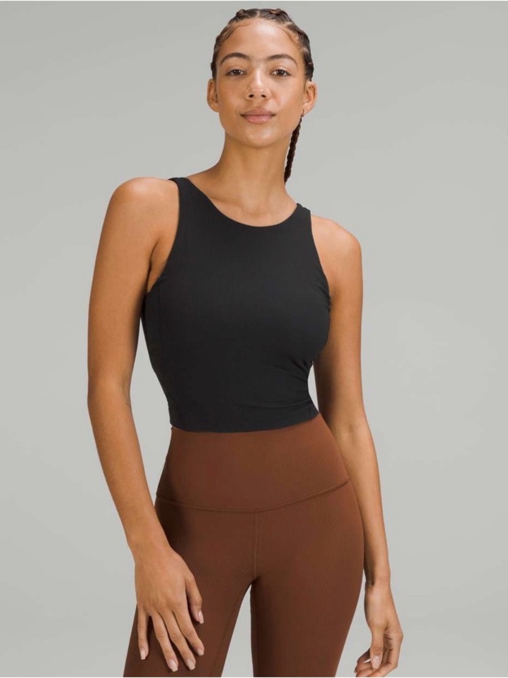 Lululemon Align Ribbed High-Neck Tank Top, Black, size 2